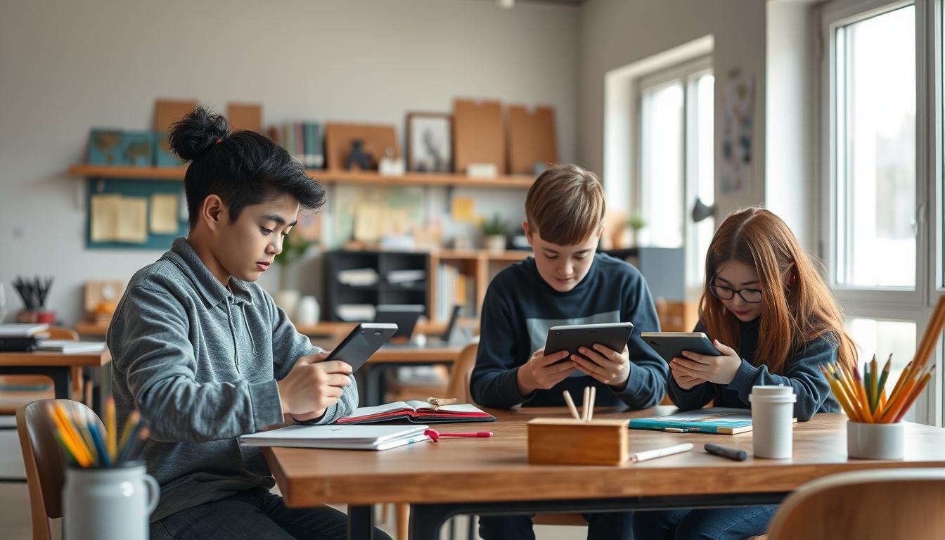 Students working in research laboratory