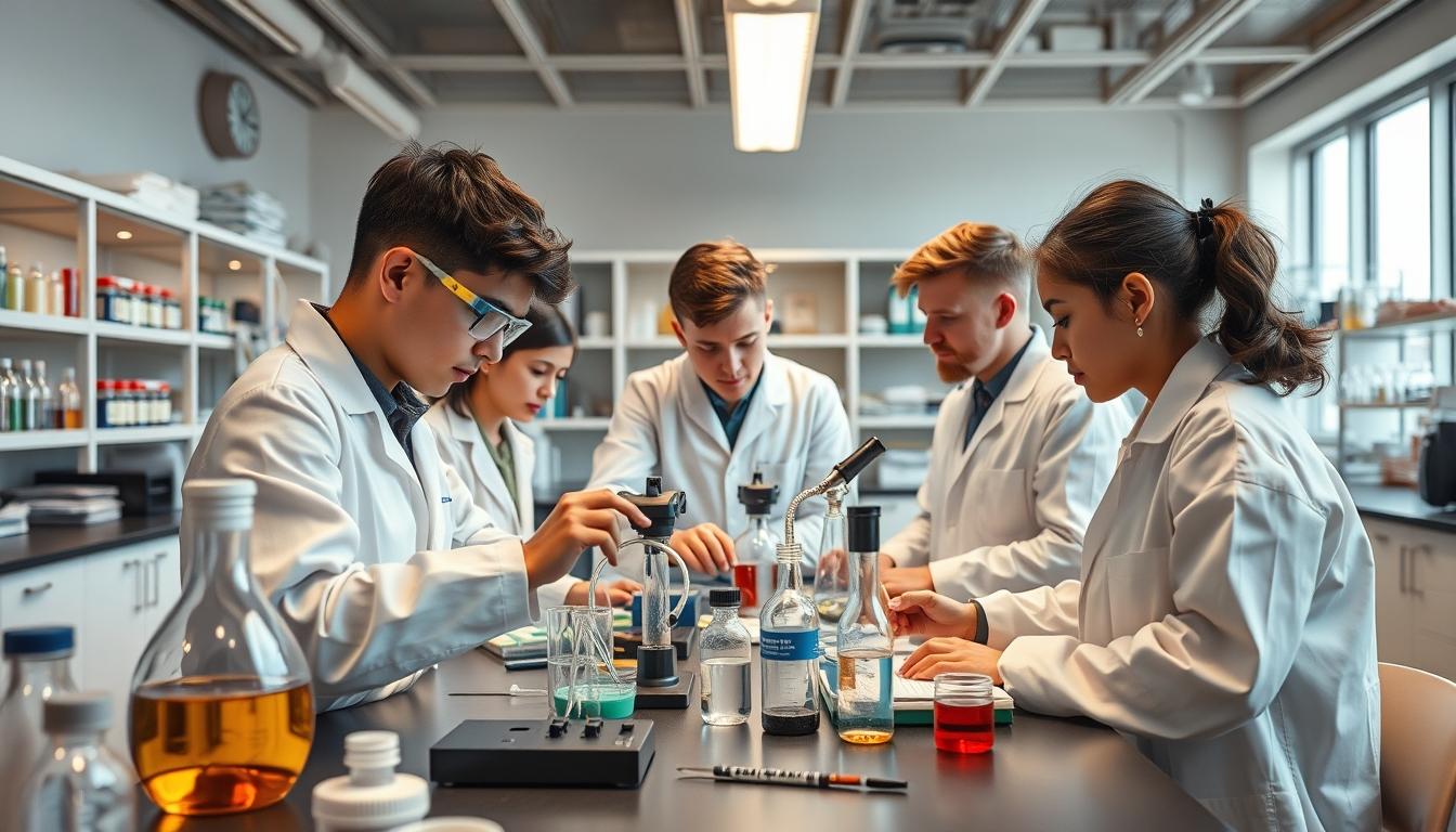 Students collaborating in study space